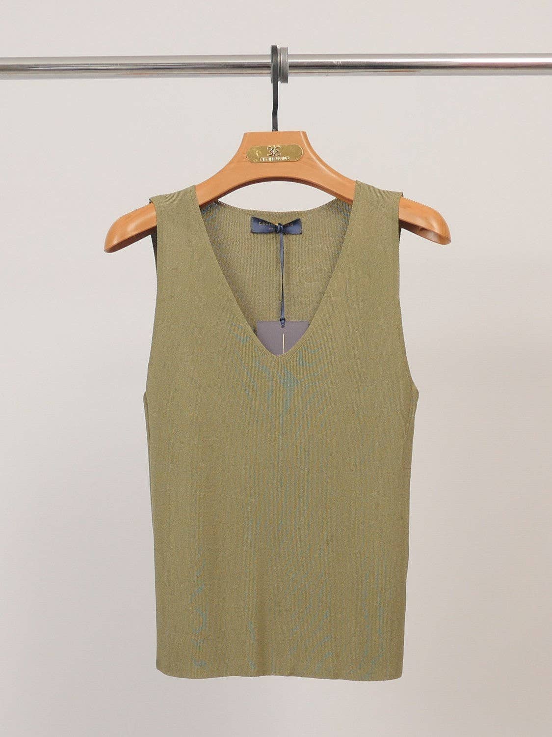V-Neck Tank Top – Basicshirt in Strick in verschiedenen Farben, Einheitsgröße