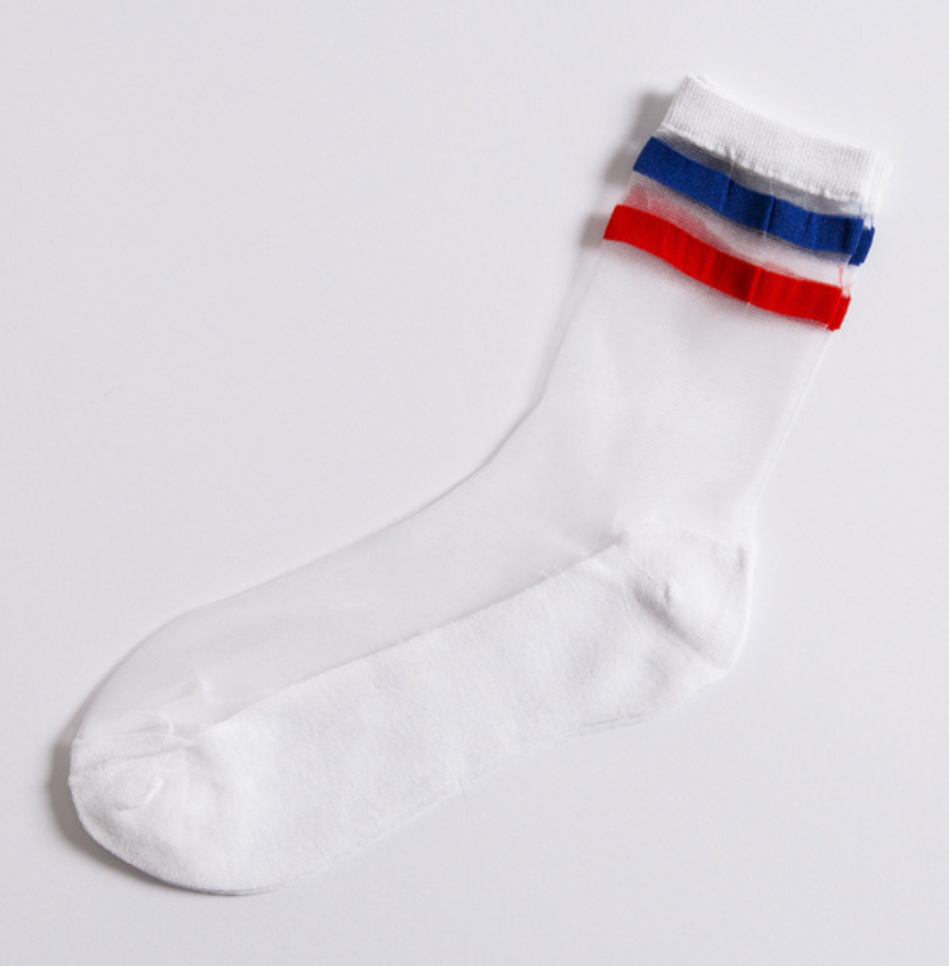 Mimi Damensocken, blau, weiß, rot