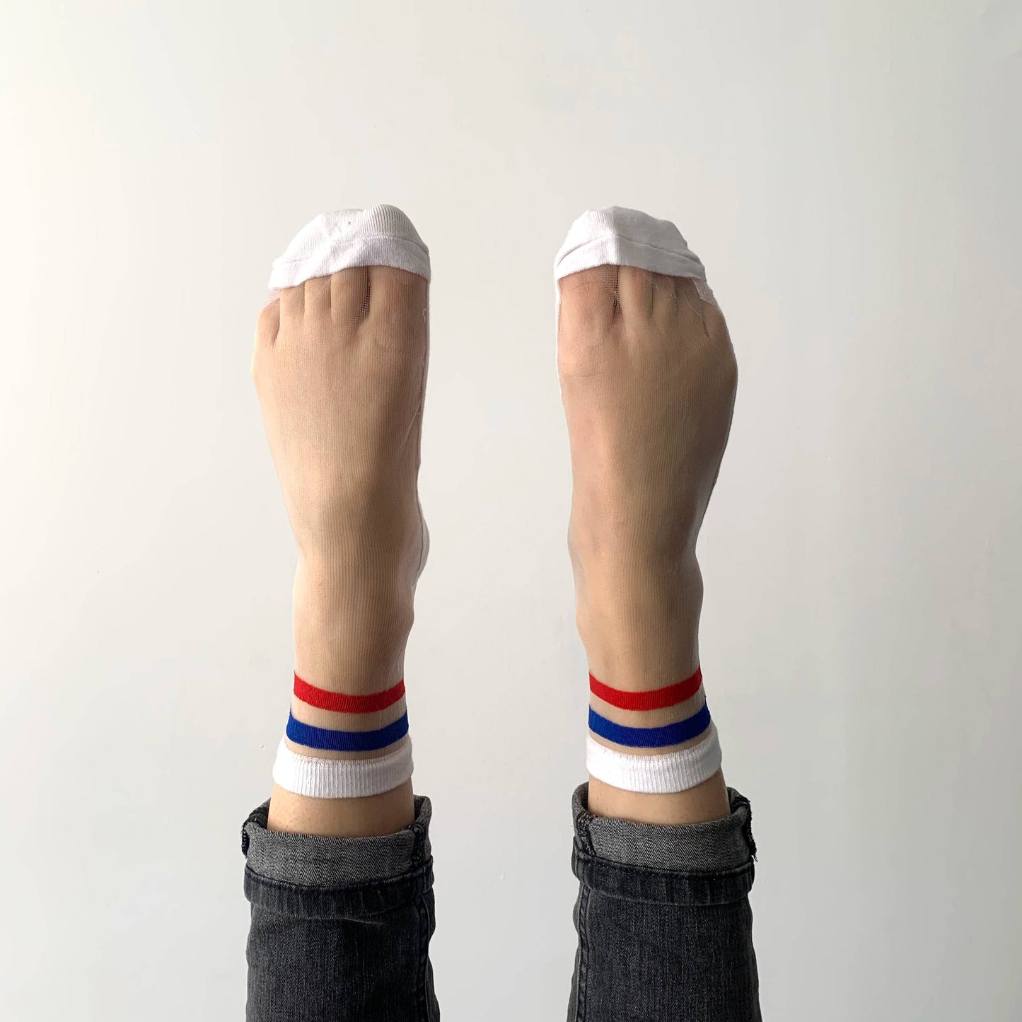 Mimi Damensocken, blau, weiß, rot
