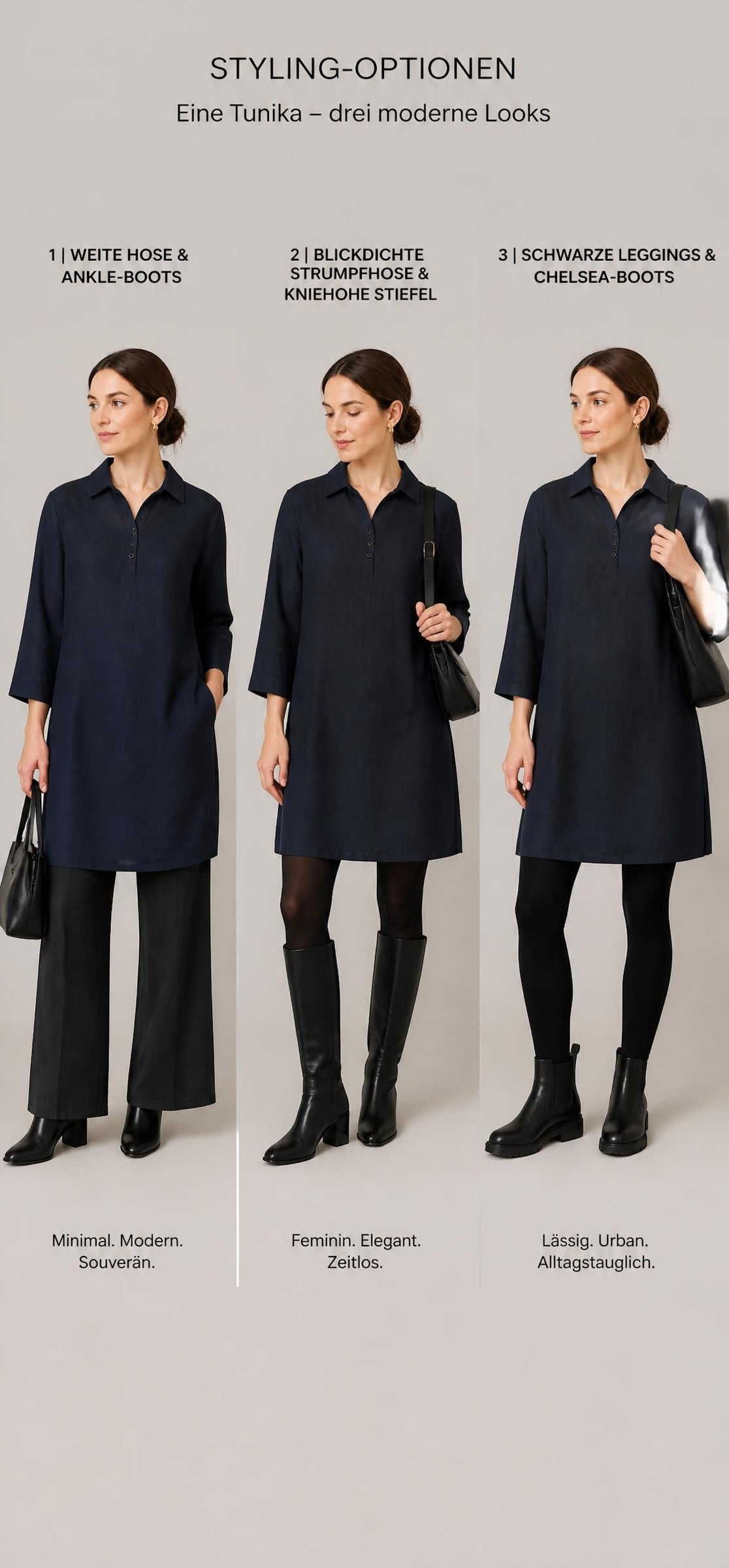 Tunika Kleid// in marineblau, oversize