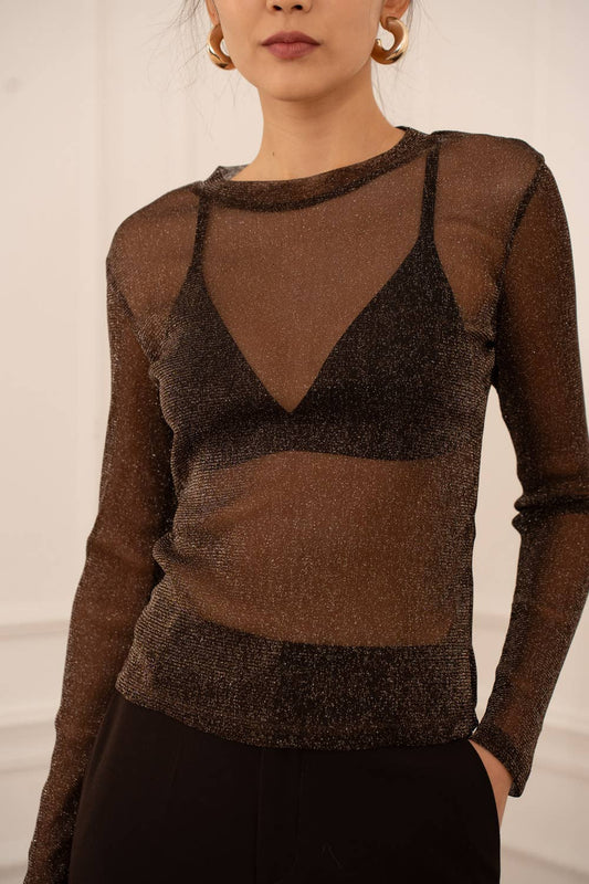 Lurex-Netztop - mit Glitzer