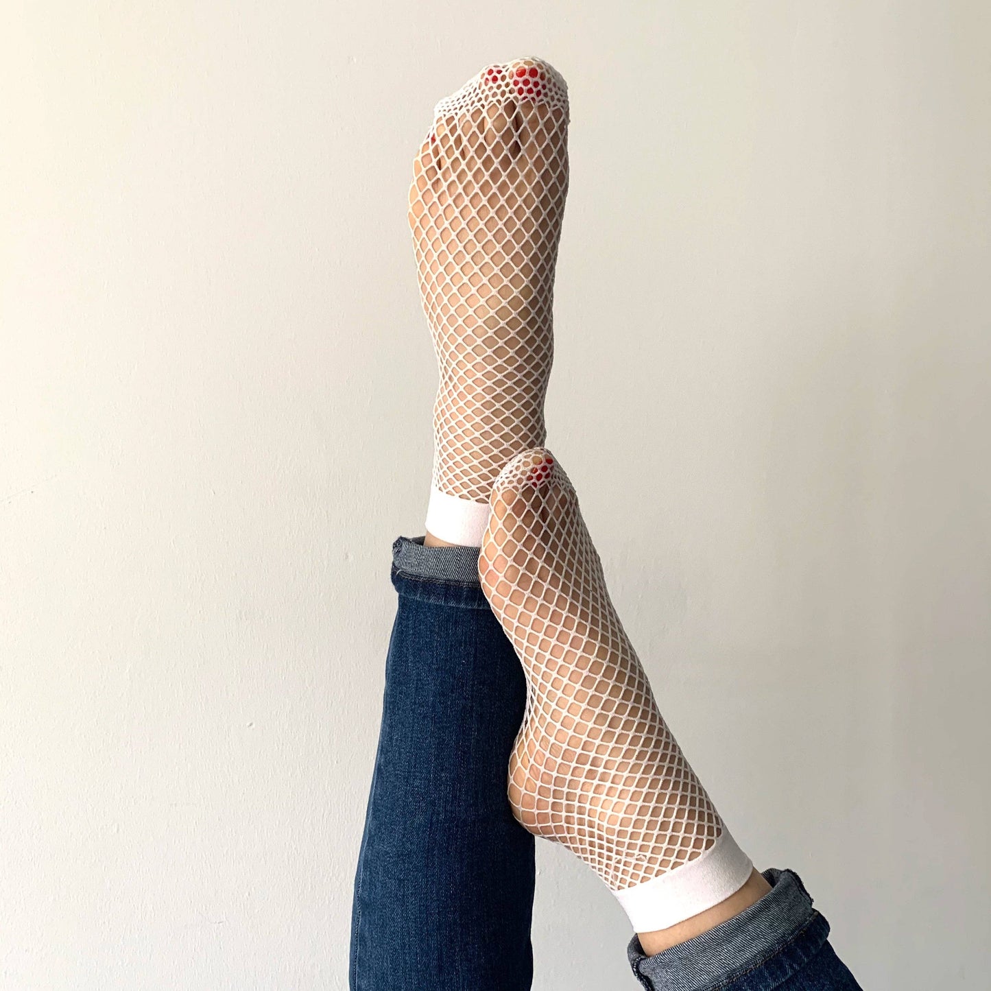 Jessica Schwarze Netzsocke - Socke: Schwarz