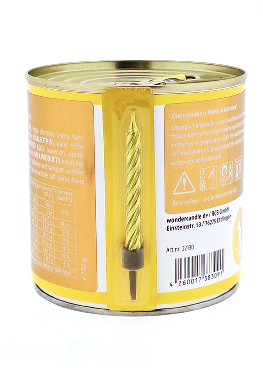 Wondercandle-Kuchen in der Dose „ZimtGlück“ mit Kerze