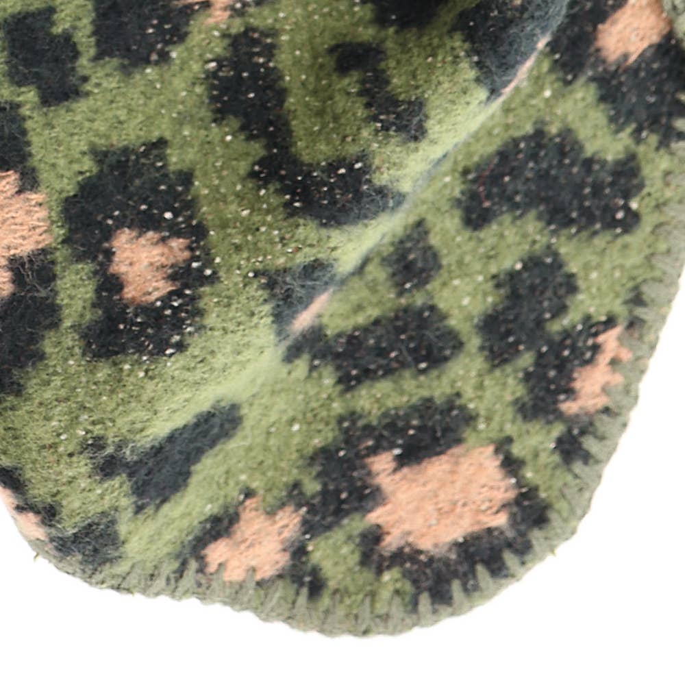 Lot83-Schal Nina Leopard Khaki, kuschelig