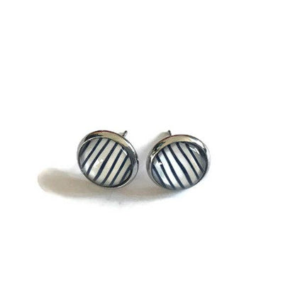 Dans lˋair du temps bijoux- Streifen Ohrstecker „C’est l’Amour – À la plage“ – Französische Liebe im Beach-Style