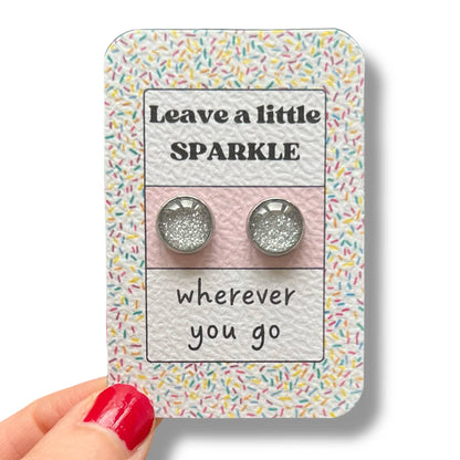 Silber Glitzer Ohrstecker „Leave a little Sparkle“ | Dans l’air du temps bijoux