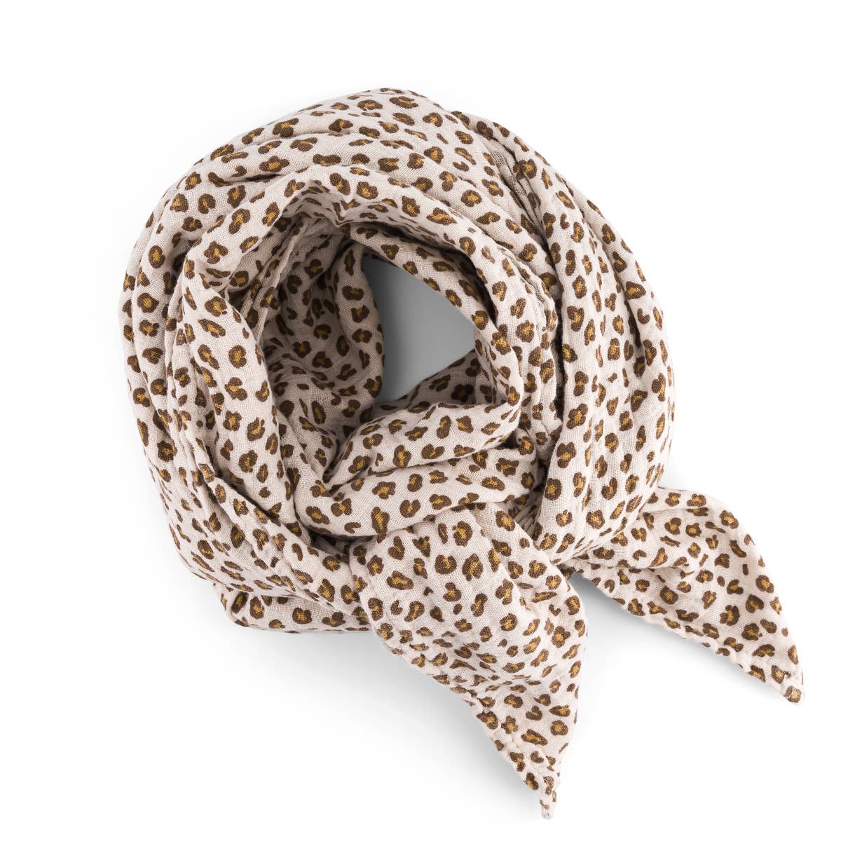 Rose in April: Halstuch LANGE BIANCA MINI LEOPARD GREIGE: MINI-LEOPARD / L 110*110