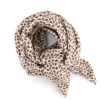 Rose in April: Halstuch LANGE BIANCA MINI LEOPARD GREIGE: MINI-LEOPARD / L 110*110
