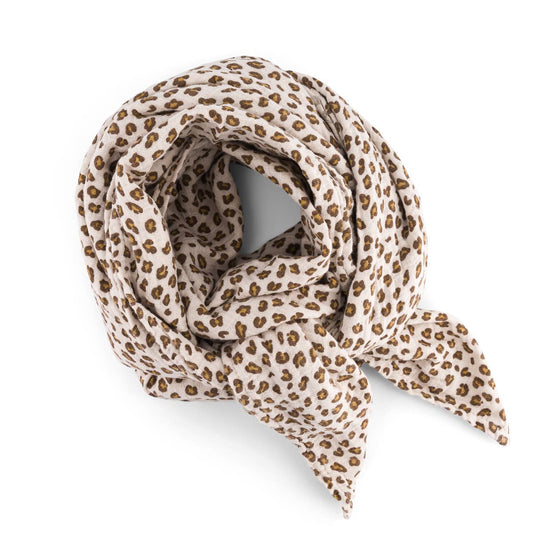 Rose in April: Halstuch LANGE BIANCA MINI LEOPARD GREIGE: MINI-LEOPARD / L 110*110