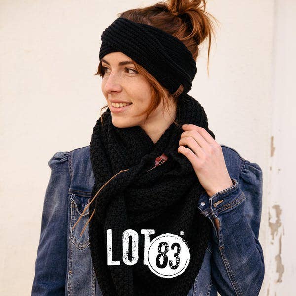 Lot83 Stirnband Maud Black, warmes Strick-Haarband