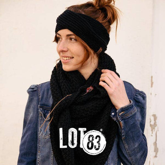 Lot83 Stirnband Maud Black, warmes Strick-Haarband