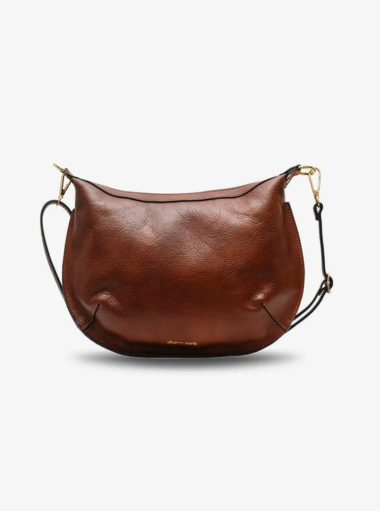 Cherry Paris Halfmoon Bag in Braun , echtes Rindsleder