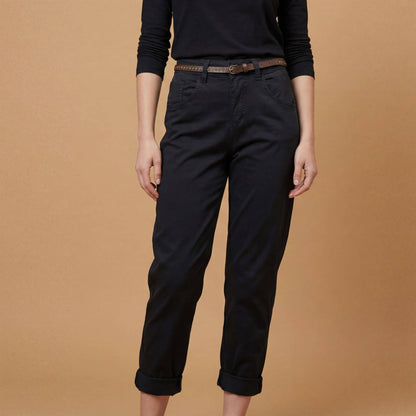 Chinohose Elira in schwarz, stretchig und angenehm zu tragen,GR M