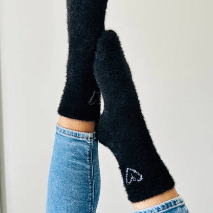 Sockette- Schwarze Cocooning-Socken mit Herz