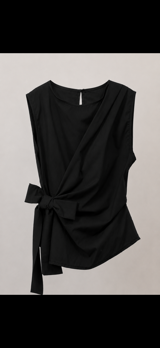 Top mit Schleife // in schwarz und khaki