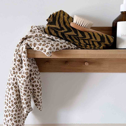 Rose in April: Halstuch LANGE BIANCA MINI LEOPARD GREIGE: MINI-LEOPARD / L 110*110