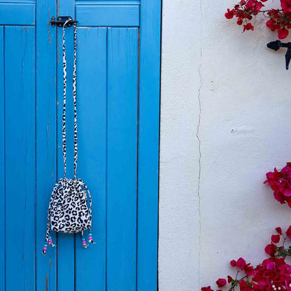 Paloma Tasche Graou Greige mit Leopardenmuster