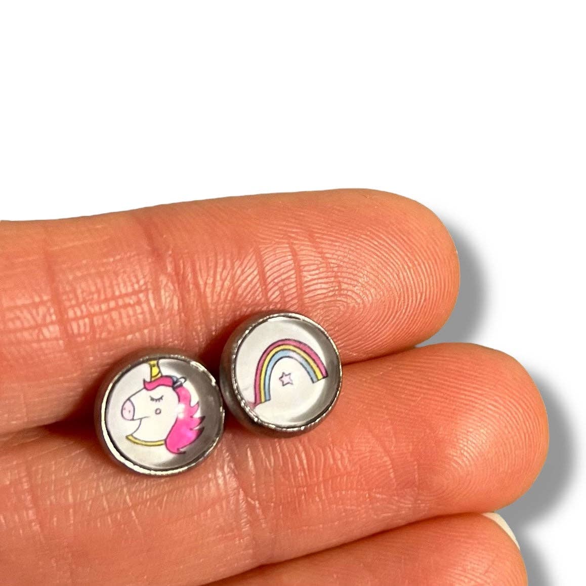 Einhorn Kinderohrringe, Regenbogen