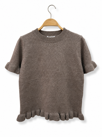Strickpulli mit Rüschen// in schwarz oder braun
