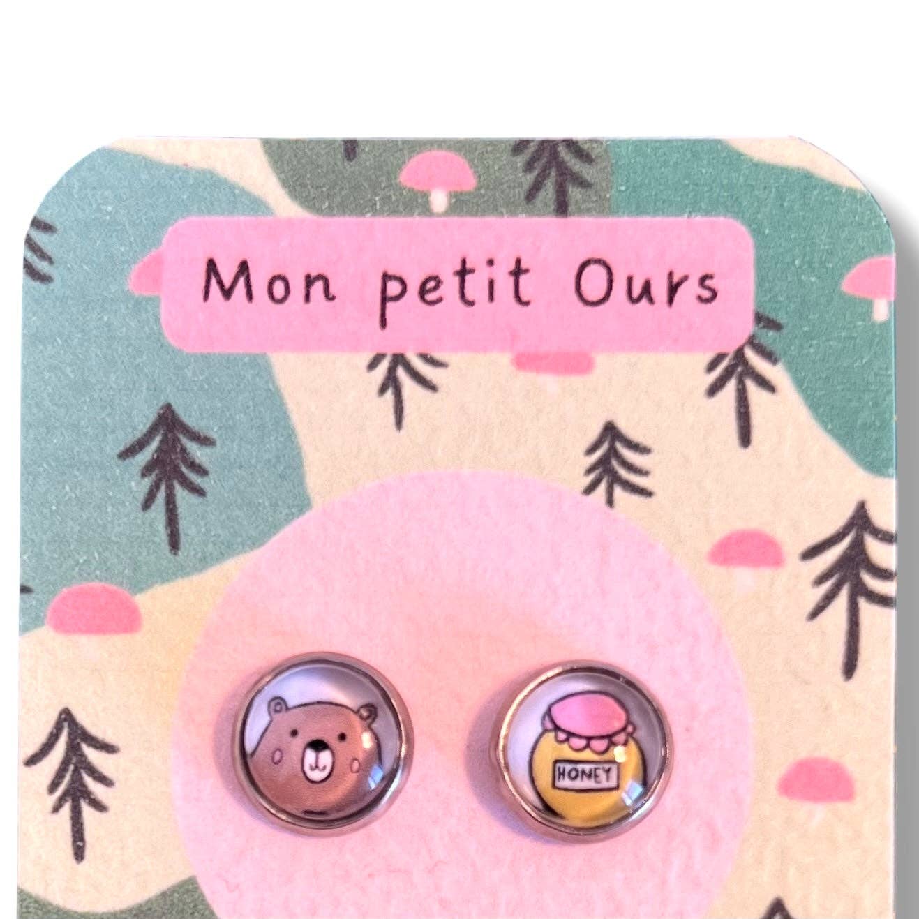 Kinder-Ohrringe Bär / Honig