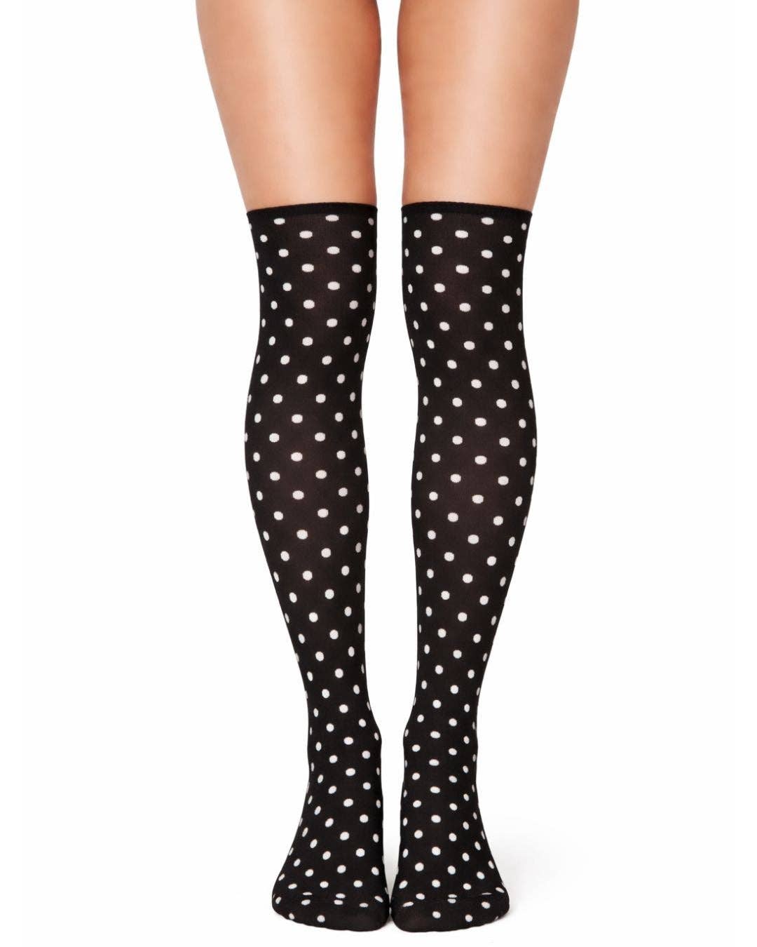 Overknee-Strümpfe  mit Polka-Dot-Muster