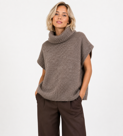 Strickpullover// mit kurzem Arm in beige oder braun