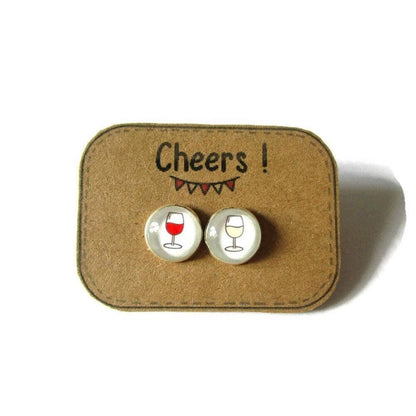 Dans lˋair du temps bijoux-Weinglas Ohrstecker „Cheers!“ – Kleine Gläser, große Lebensfreude