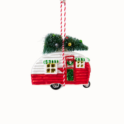 By Vivi-weihnachtlicher Anhänger Wohnwagen, aus Glas
