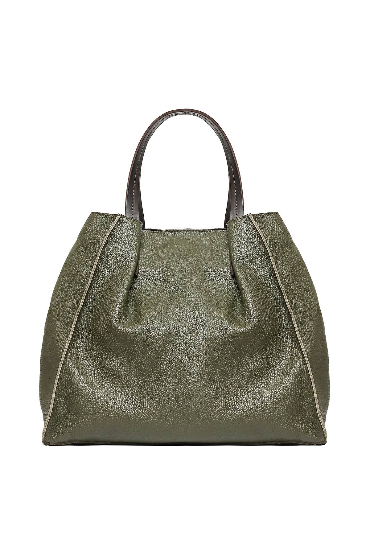 Tasche ETHEL in Khaki aus echtem Leder