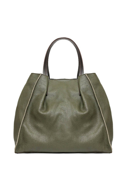 Cherry Paris-Handtasche aus genarbtem Rindsleder in oliv