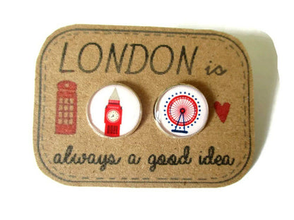 Ohrstecker London Big Ben & Riesenrad – Edelstahl – Dans l’air du temps bijoux