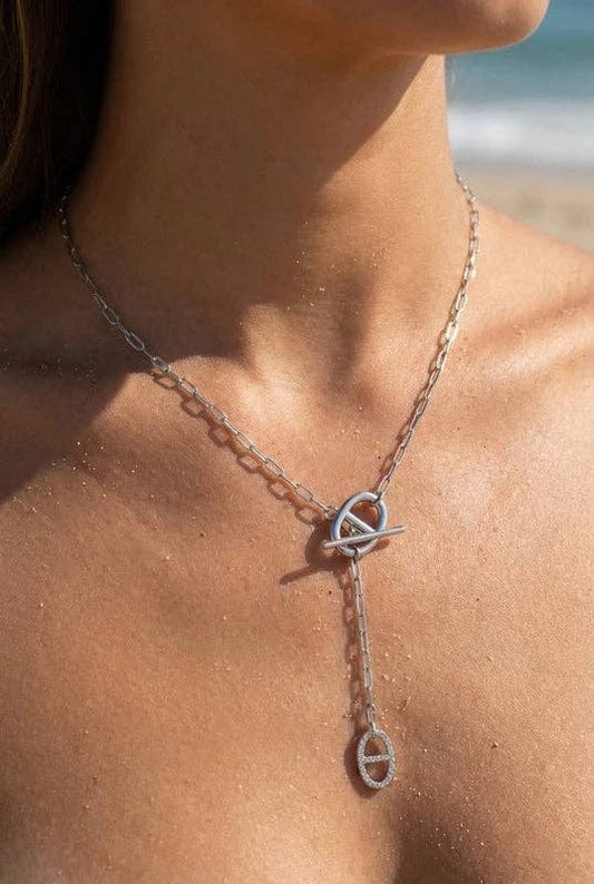 Y-Halskette // aus Edelstahl mit Strass