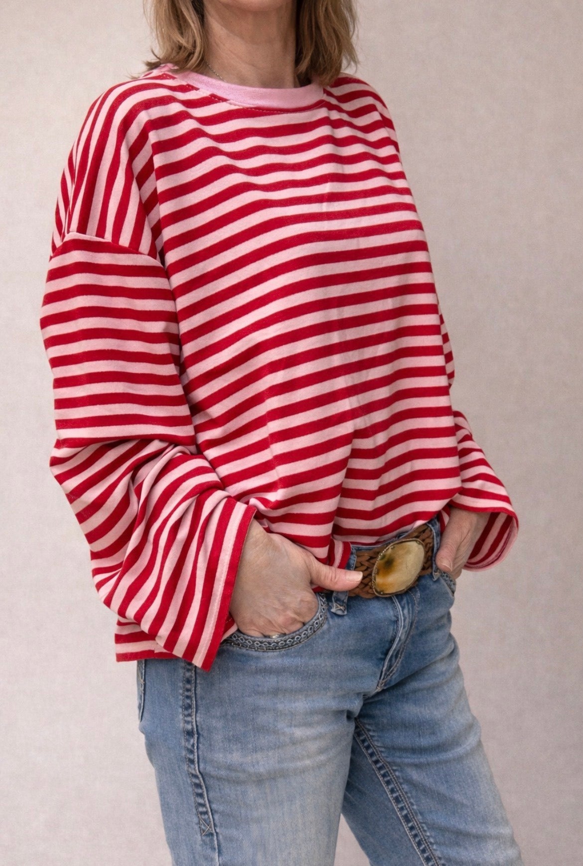 Cropped Shirt mit Streifen in verschiedenen Farben, Einheitsgröße 36-42