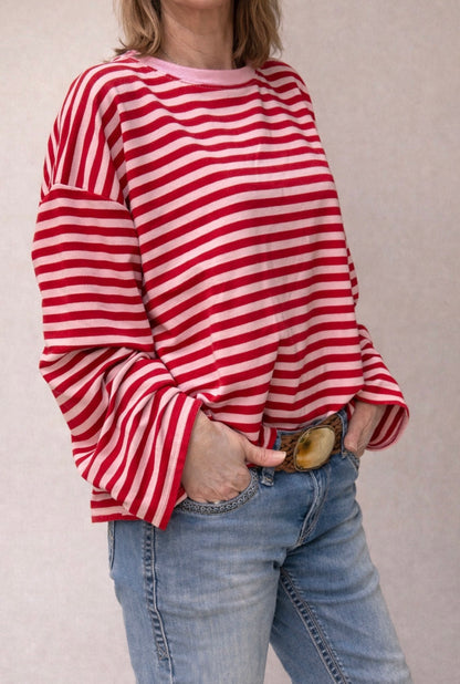 Cropped Shirt mit Streifen in verschiedenen Farben, Einheitsgröße 36-42