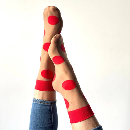 Sockette: Isabelle Söckchen mit roten Dots | Tüllsocken