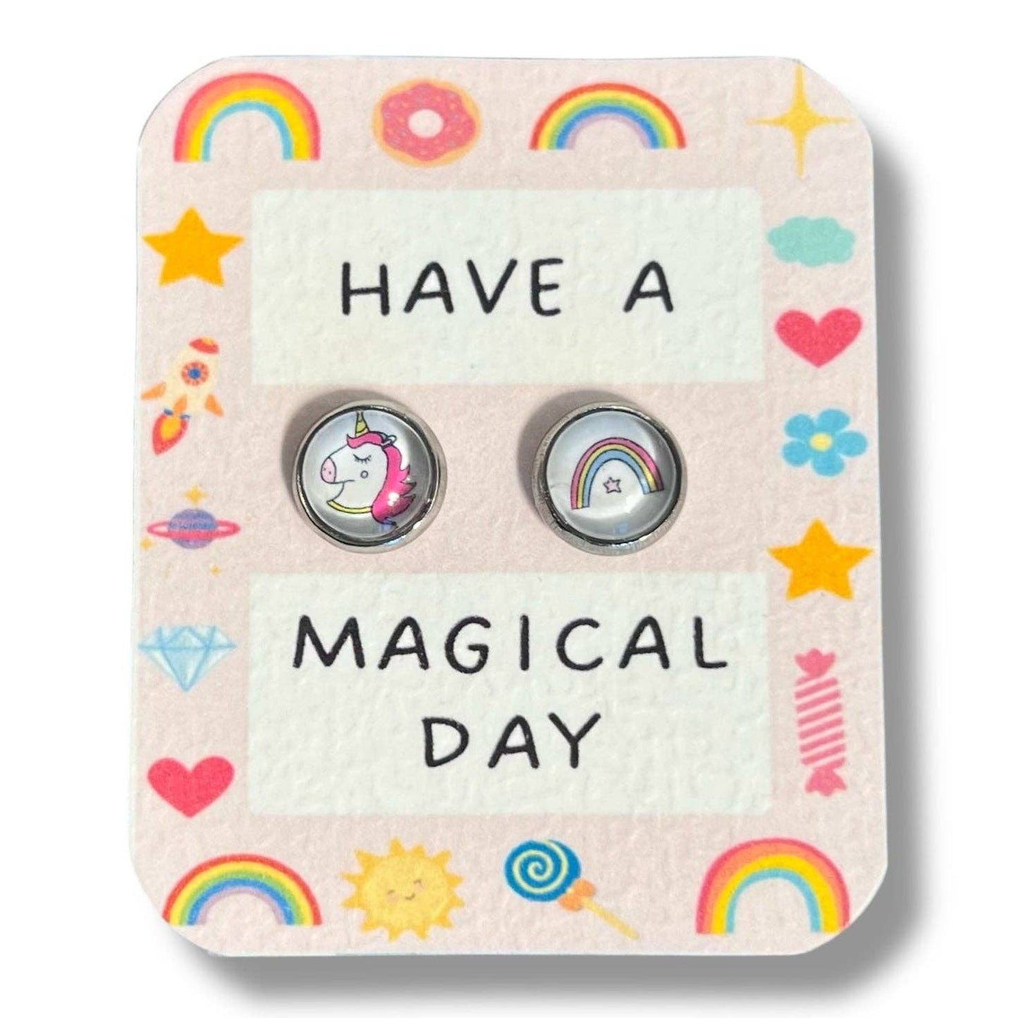 Einhorn Kinderohrringe, Regenbogen