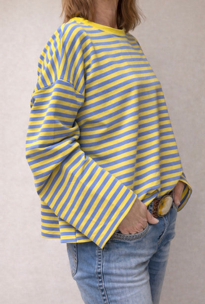 Cropped Shirt mit Streifen in verschiedenen Farben, Einheitsgröße 36-42