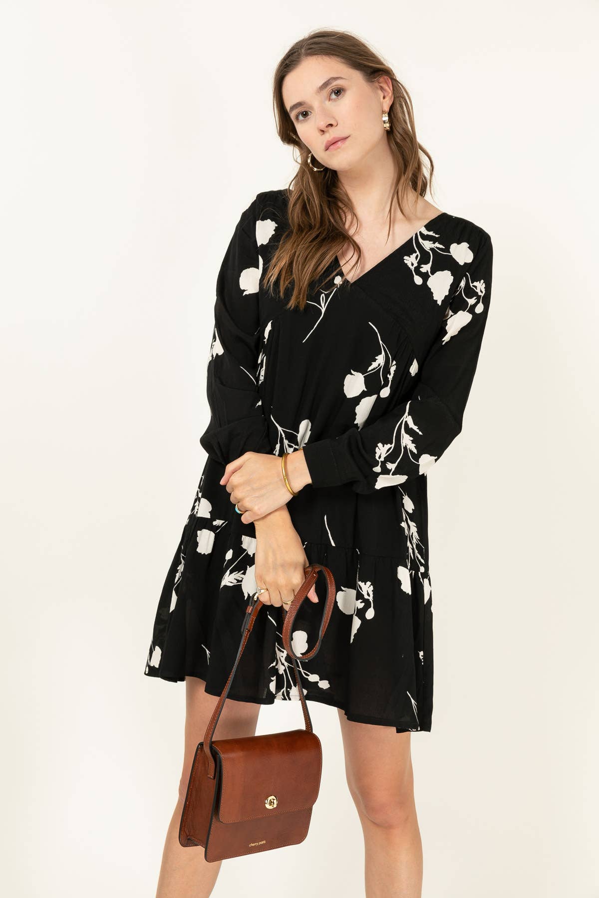 Tasche HELOISE in Kamel/ Cognac, aus echtem Leder