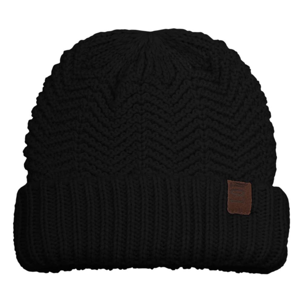 Lot83 Mütze Schwarz, warme Strickmütze