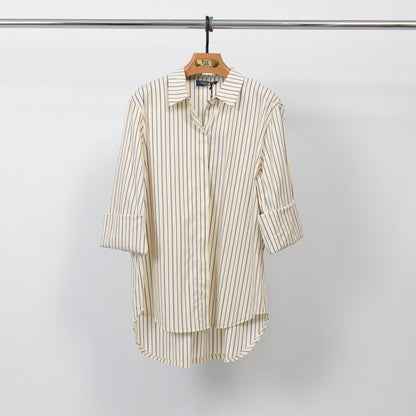 Oversize Streifenbluse mit Hemdkragen, super cool und modern, Einheitsgröße