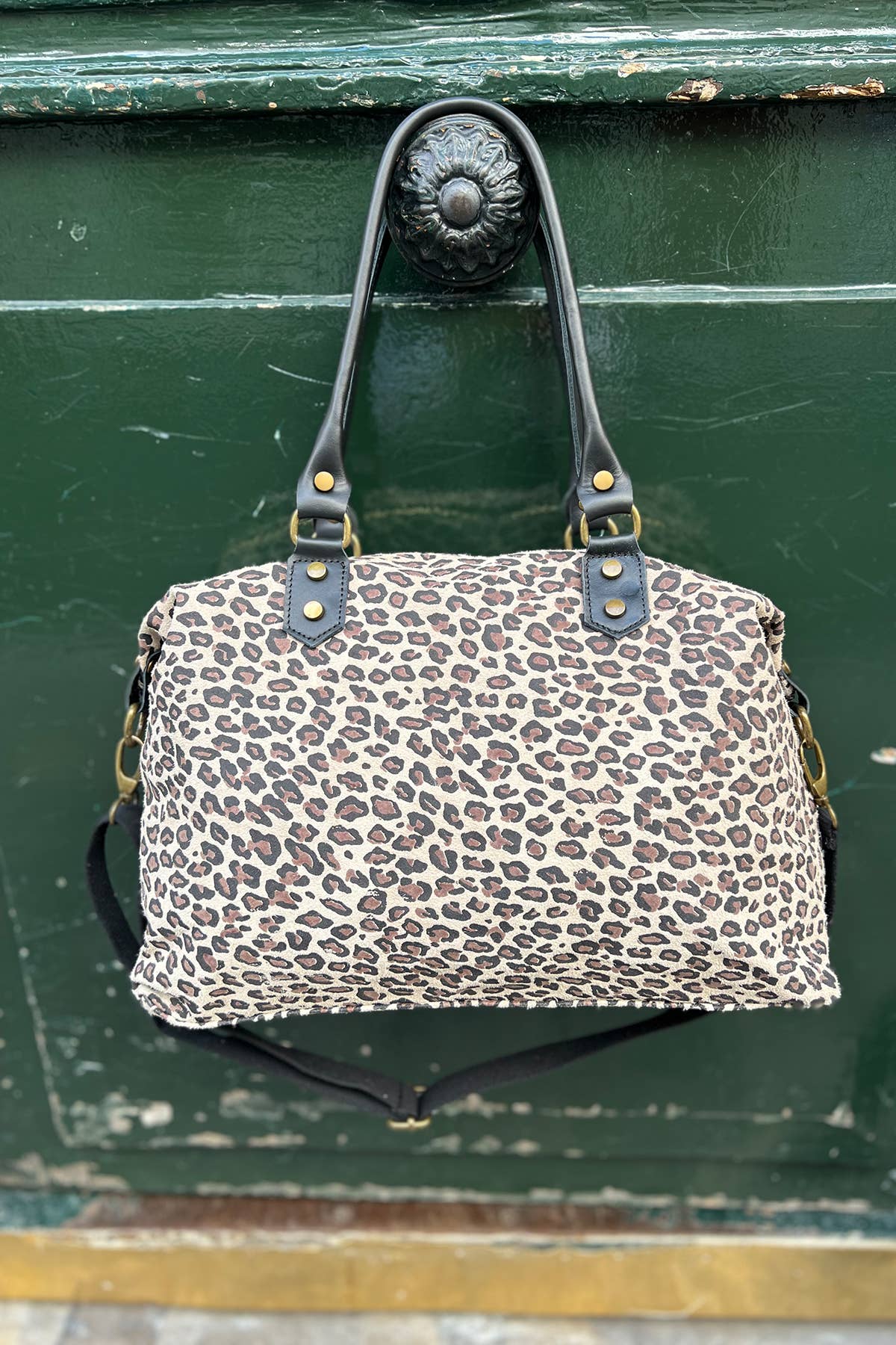Leopard Weekender von Cherry Paris aus Rinds-Wildleder