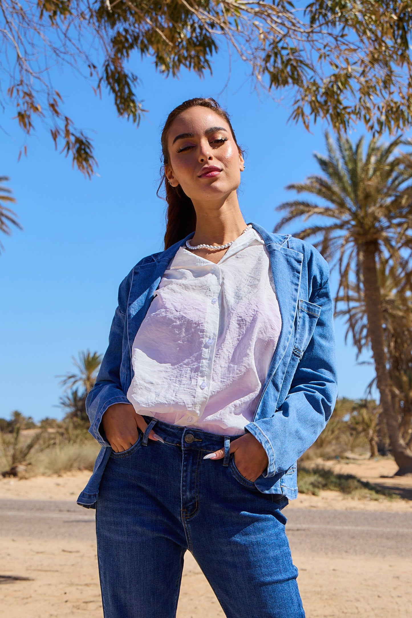 Blazer aus super softem, stretchigen Jeans, modern & tailliert