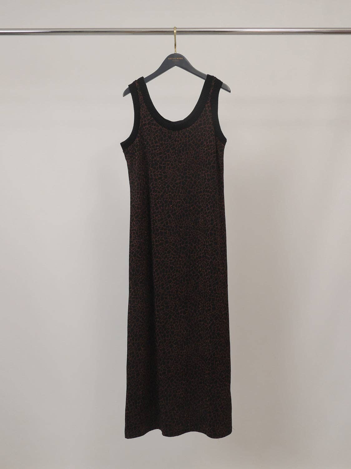 Strickkleid // in Leo mit Glitzer in schwarz braun