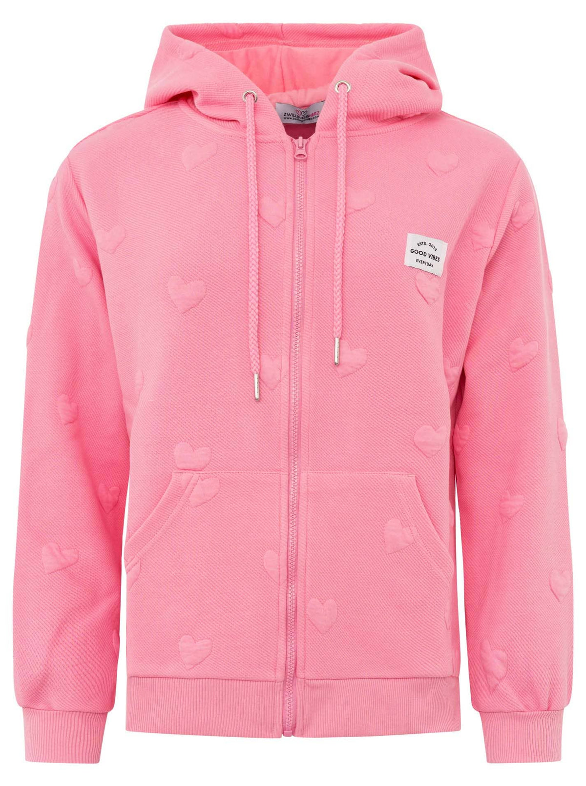 Hoodiejacke "Zwillingsherz Love": Rosa