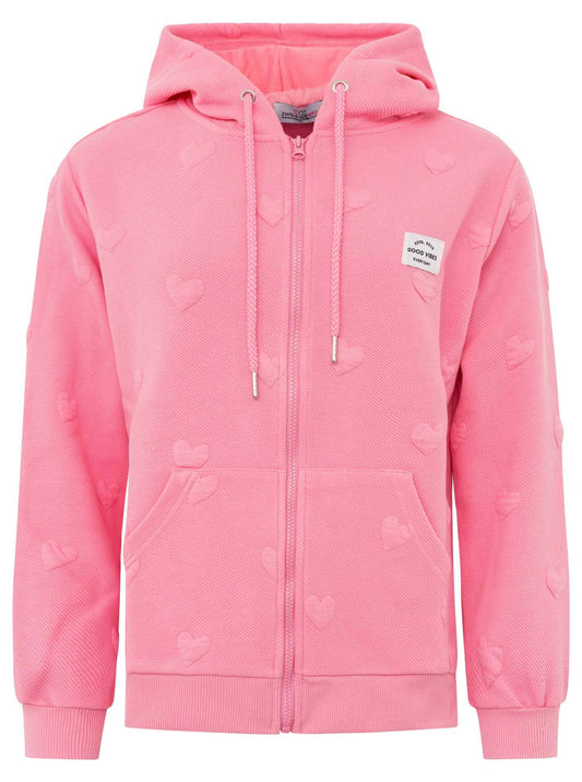 Hoodiejacke "Zwillingsherz Love": Rosa
