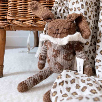 Rose in April: Halstuch LANGE BIANCA MINI LEOPARD GREIGE: MINI-LEOPARD / L 110*110