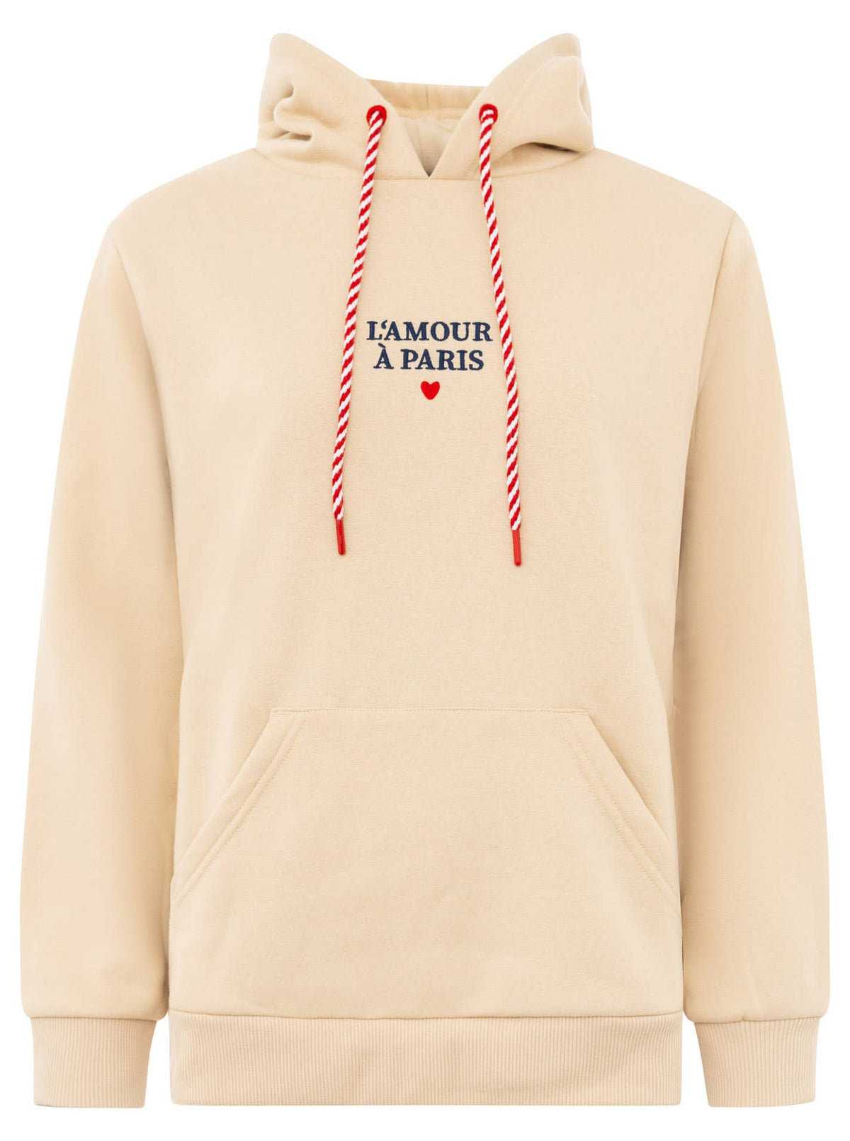 Zwillingsherz-Hoodie  „Paris Dackel", in Beige