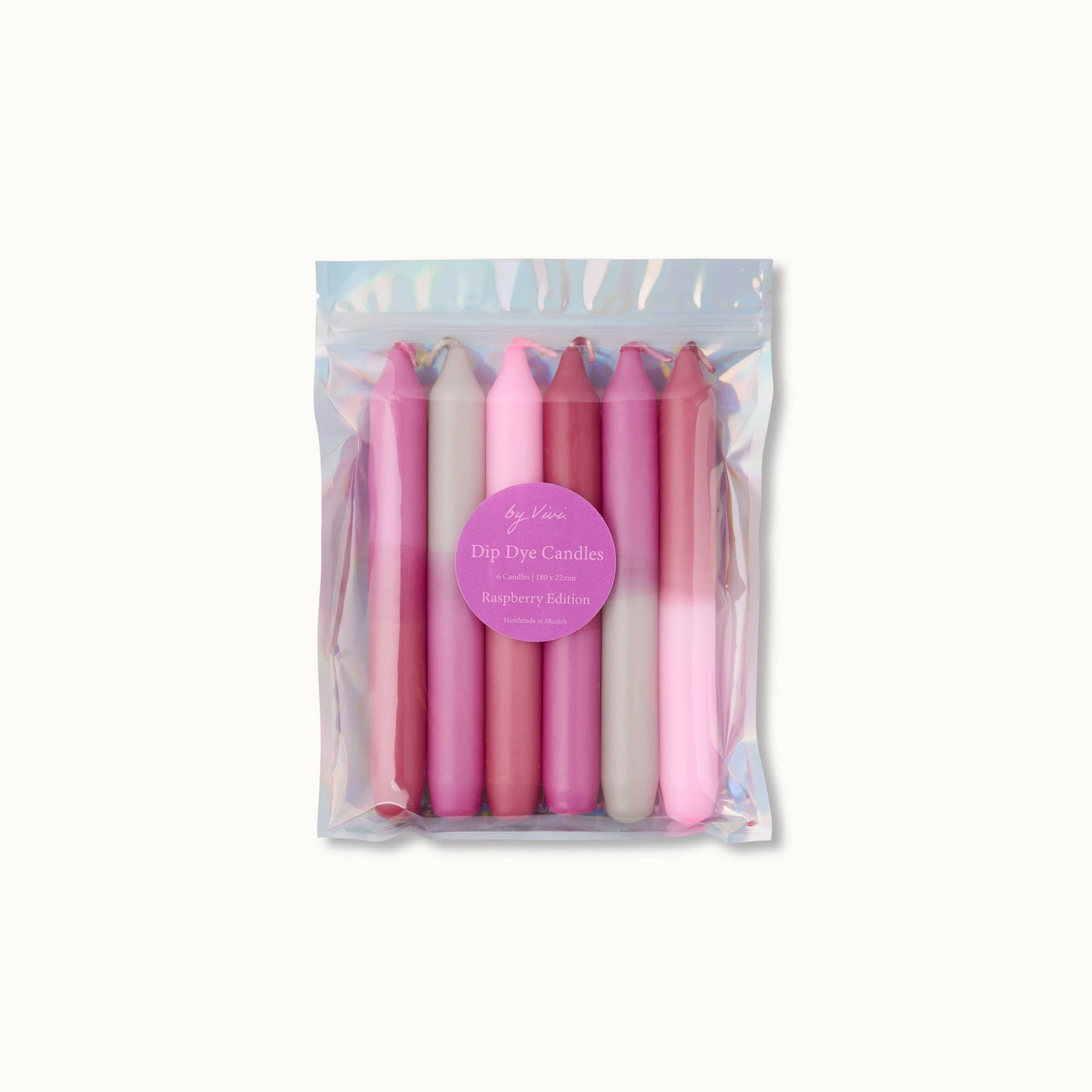 Dip-Dye-Kerzen im Set: Himbeer-Edition