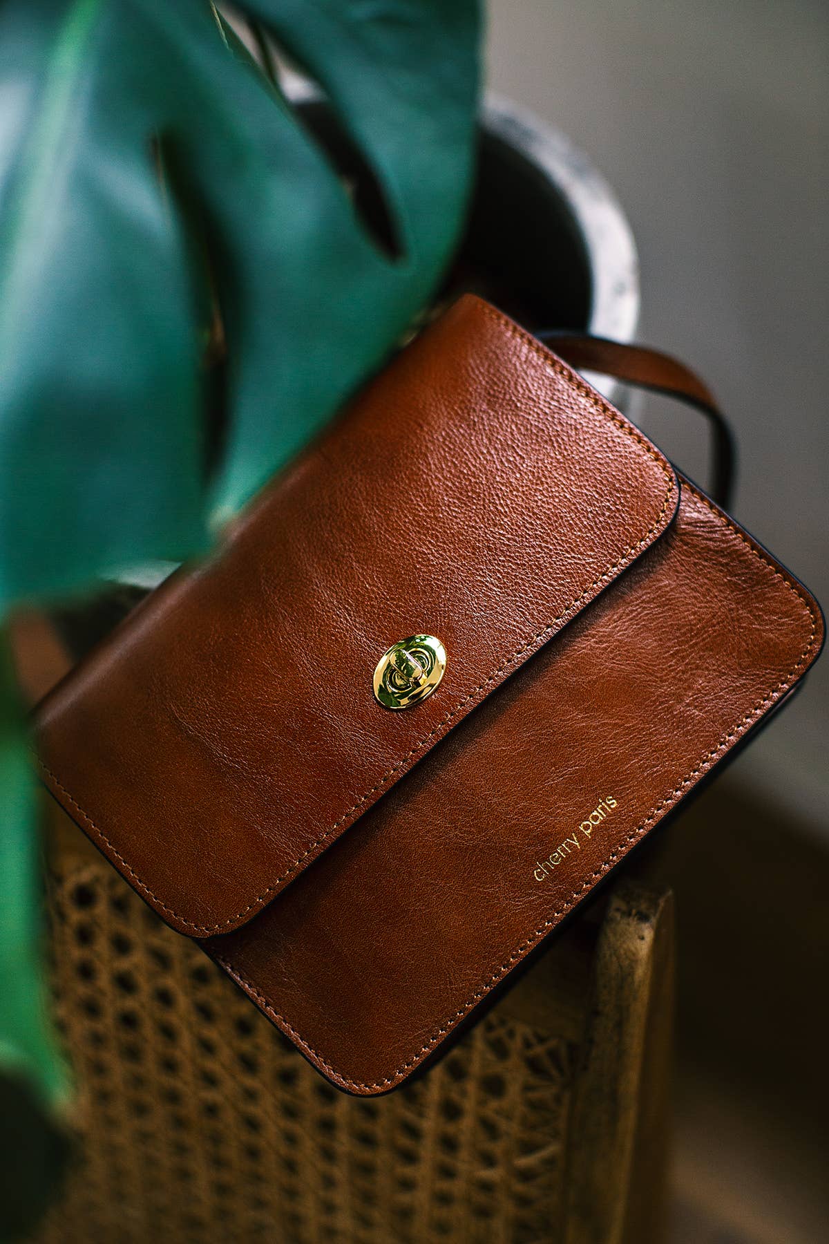 Tasche HELOISE in Kamel/ Cognac, aus echtem Leder