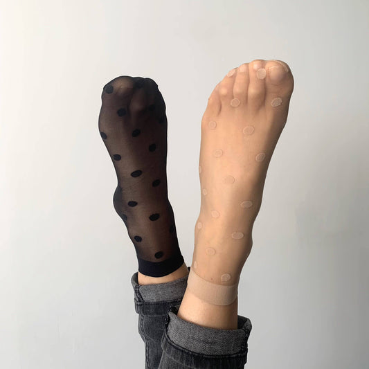 Florence — 2er-Pack — Mid-Low-Socken in Fleisch und Schwarz
